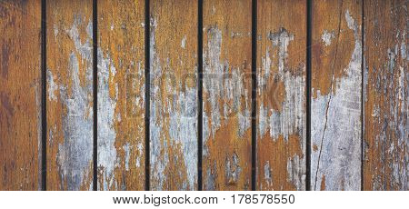 Grey and orange background with wooden texture horizontal top view isolated vintage dark wood backdrop old light blue rustic board space blank back on the table mockup nuture wall