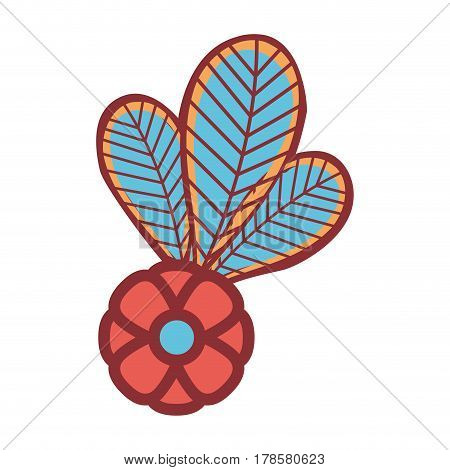 beutiful flower with leaves icon, vector illustration design