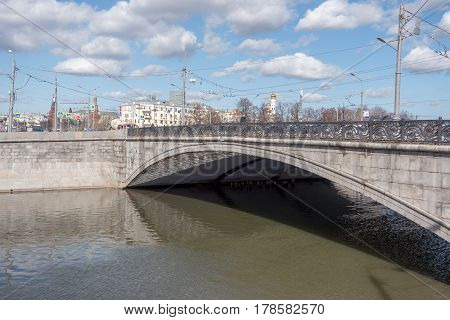 Moscow, Russia - 23 March 2017: Citscape To Moskva River, Cloud And Sky.