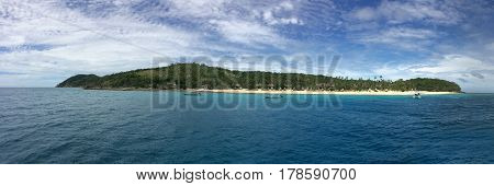 Panoramic Landscape And Seascape View Of Waya Island Fiji