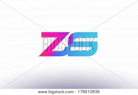 Wq W Q  Creative Pink Blue Modern Alphabet Letter Logo Icon Template