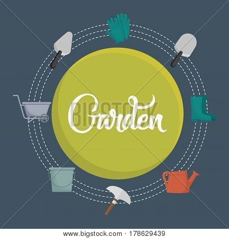 gardening related icons over blue background. colorful design. vector illustration