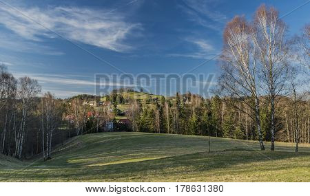 Rynartice Area In Spring Sunny Day In National Park