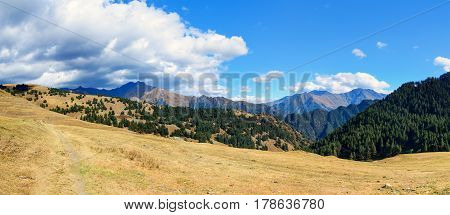 View On Mountains In Tusheti Nature Reserve. Georgia
