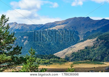View On Mountains And Omalo Village. Georgia