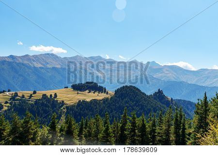 View On Mountains In Tusheti Nature Reserve. Georgia