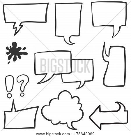 Doodle of text balloon colllection vector art