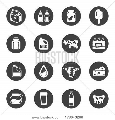 Milk flat icon set - EPS 10 vector