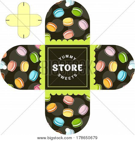 Vector simple packaging template for sweetshop bakery