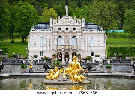 Linderhof Palace Is A Schloss In Germany, Near Ettal Abbey.