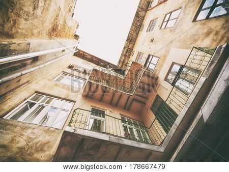 The view on a old buildind  from the bottom up