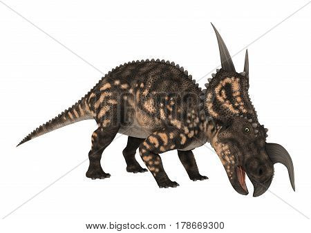 3D Rendering Dinosaur Einiosaurus On White