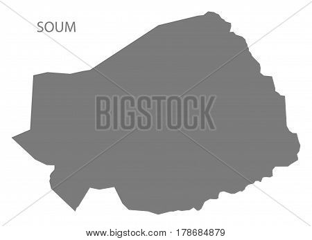 Soum Burkina Faso Province Map Grey Illustration Silhouette