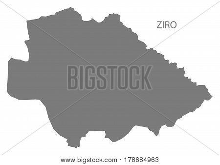 Ziro Burkina Faso Province Map Grey Illustration Silhouette