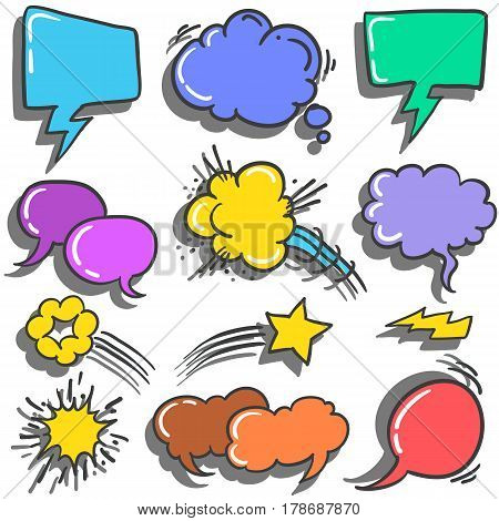 Collection stock of text balloon set vector illustration