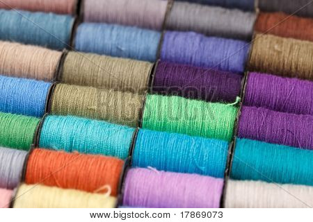 bobbins of lurex thread