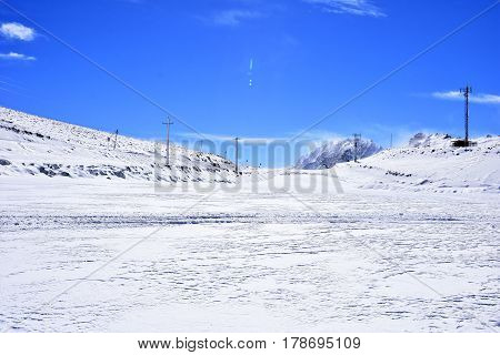Barf Anbar, Fereydunshahr ski resort, Esfahan, Iran in the spring time