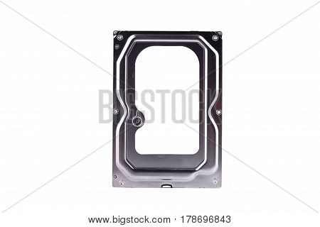 internal harddisk drive is the data storage for the digital data computer on white background  harddisk technology isolated
