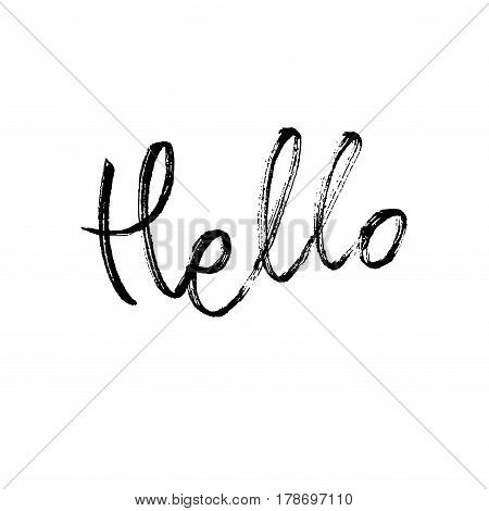 Hello. Modern Brush Calligraphy.