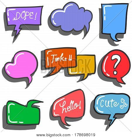 Style bubble speech collection stock vector illustration