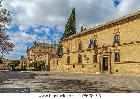 Main historic square with palaces in Ubeda Spain