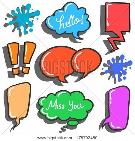 Collection stock of speech bubble various style vector art