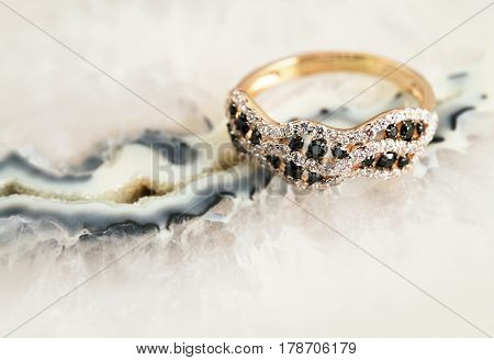 Elegant Jewelry Ring With Brilliants