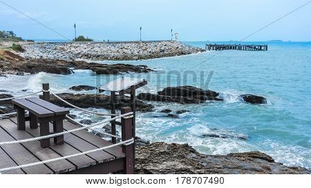 Stop area along the coastline to peninsula at Khao Laem Ya National Park Rayong Thailand