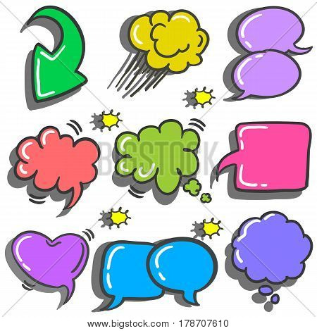 Vector illustration of speech bubble various collection stock