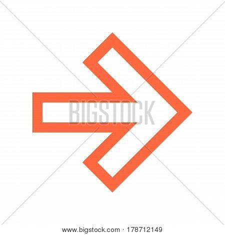 Use it in all your designs. Arrow sign direction icon navigation button pointer symbol in flat style. Quick and easy recolorable vector illustration a graphic element for design