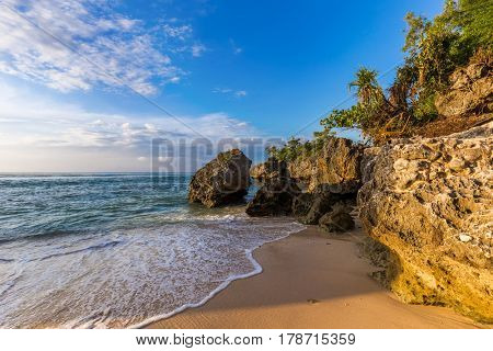 Padang Padang Beach in Bali Indonesia - nature vacation background