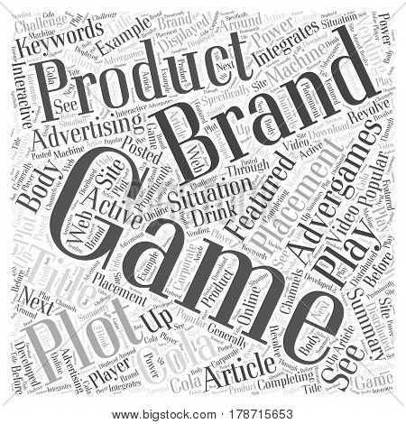 In Game Advertising Get Your Brand in the Game Word Cloud Concept
