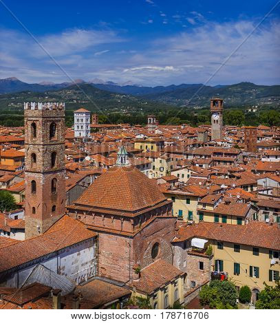 Panorama of Lucca Italia - architecture background