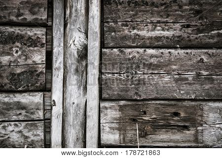 An obsolete vintage rough wooden planks texture