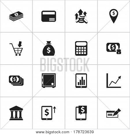Set Of 16 Editable Investment Icons. Includes Symbols Such As Diagram, Coins Raise, Holdall And More. Can Be Used For Web, Mobile, UI And Infographic Design.