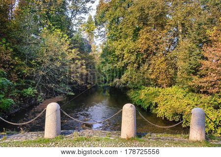 Monza (Brianza Lombardy Italy): the Lambro river in the park at fall (october)