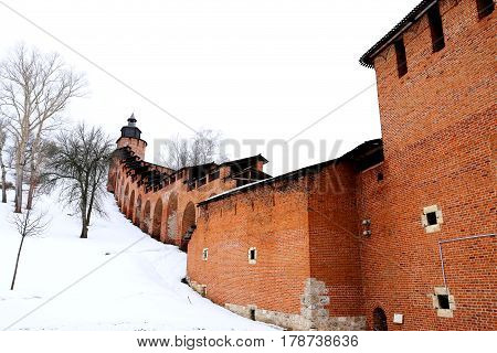 A beautiful Kremlin on the hill in Nizhny Novgorod