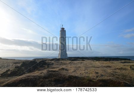 Gorgeous Malarrif Lighthouse on the Snaefelssnes Peninsula in Iceland.
