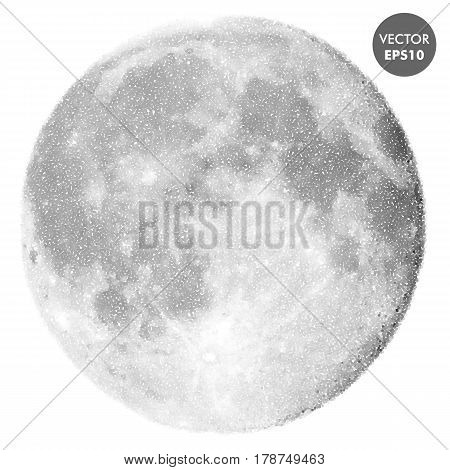 Moon vector illustration. Space abstract spotted texture.
