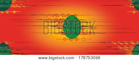 Seamless diffusion pattern on red yellow backgroundю For design wallpaper cover invitation fabric. Vector background.