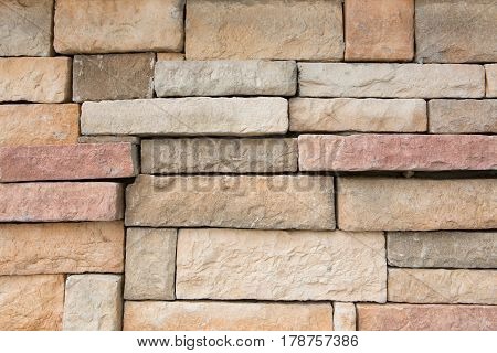 Stone Wall. Brown Brick Wall Background Texture.