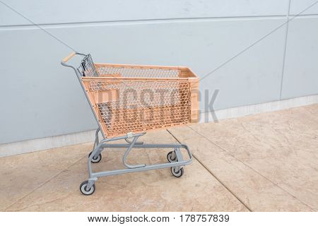 Shopping Cart With Orange Basket