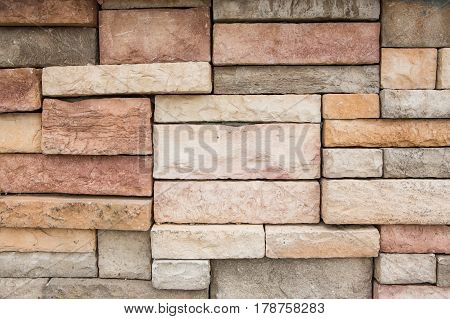 Stone Wall. Brown Brick Wall Background Texture.
