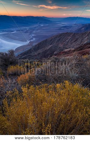Badwater Basin Seen From Dante's View, Death Valley, California, Usa.