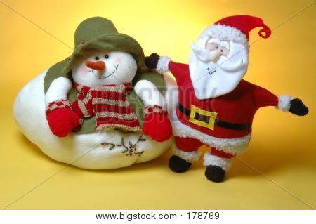 Santa y el hombre de nieve