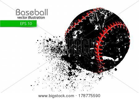 silhouette of a baseball ball. Text on a separate layer, color can be changed in one click. Vector illustration
