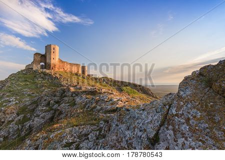 ruins of ancient Enisala royal castle in Dobrogea Romania
