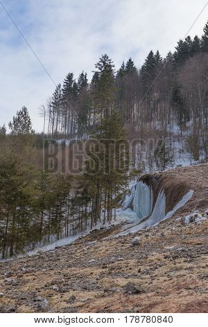 Urlatoarea waterfall in Ciucas Mountains located in Ciucas Mountains Nature Park.