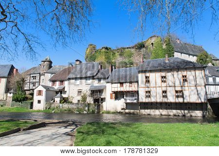 Little French village Segur-Le-Chateau in the Limousin