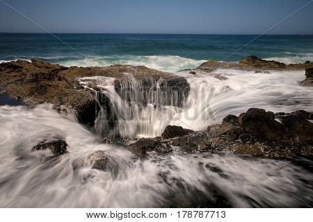 Thors Well Oregon Coast a Water Spout in Reverse